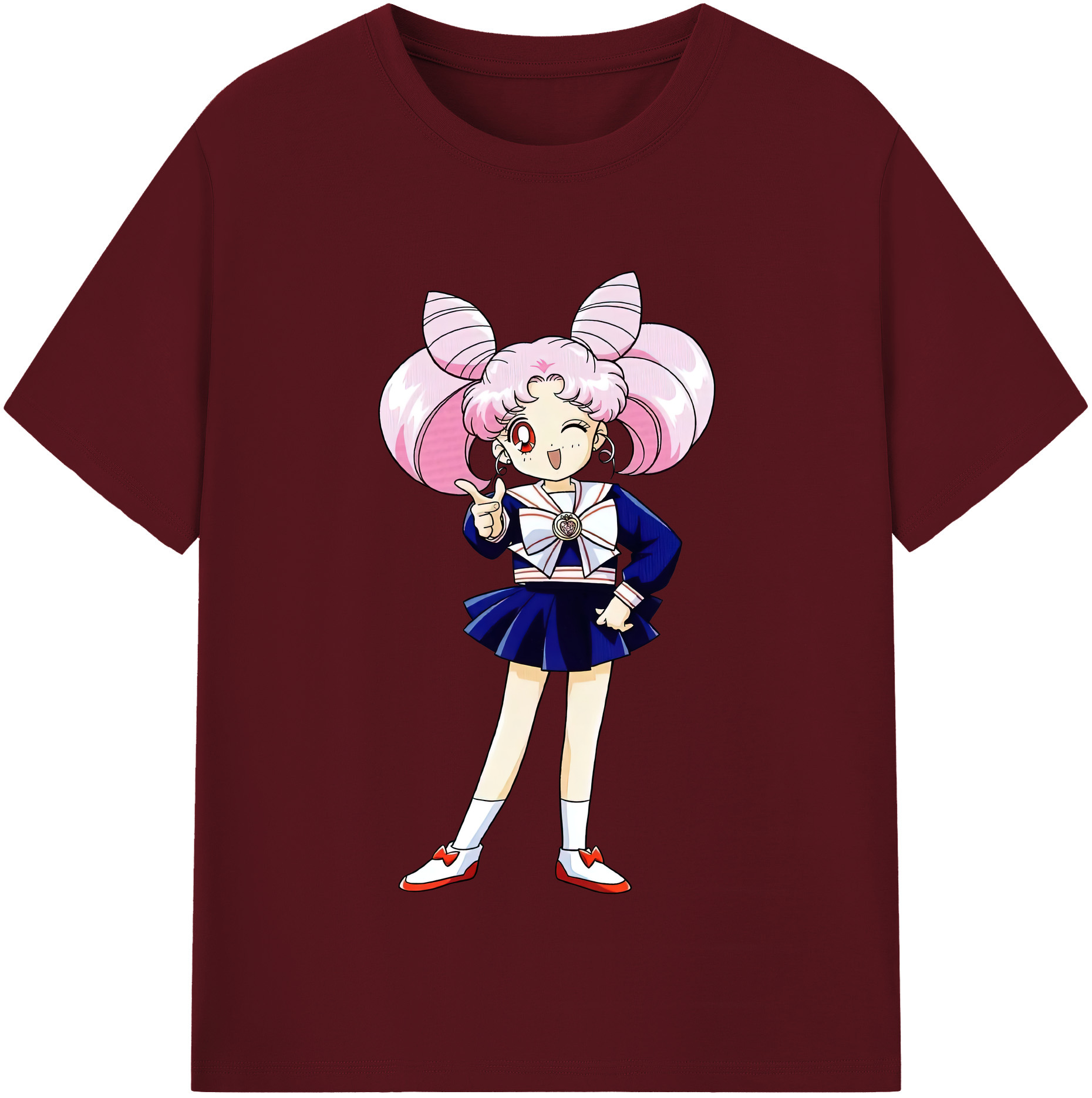（画像用） 美少女戦士セーラームーン ちびうさ Sailor Moon Chibiusa Tsukino Usagi Small Lady Serenity 綿100％半袖Tシャツ（フロントプリント）